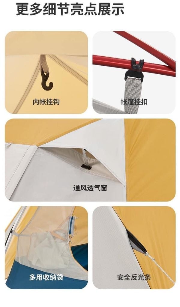 Lều cắm trại siêu nhẹ Naturehike CNK2300ZP024 - Chống gió, chống nước PU2000mm