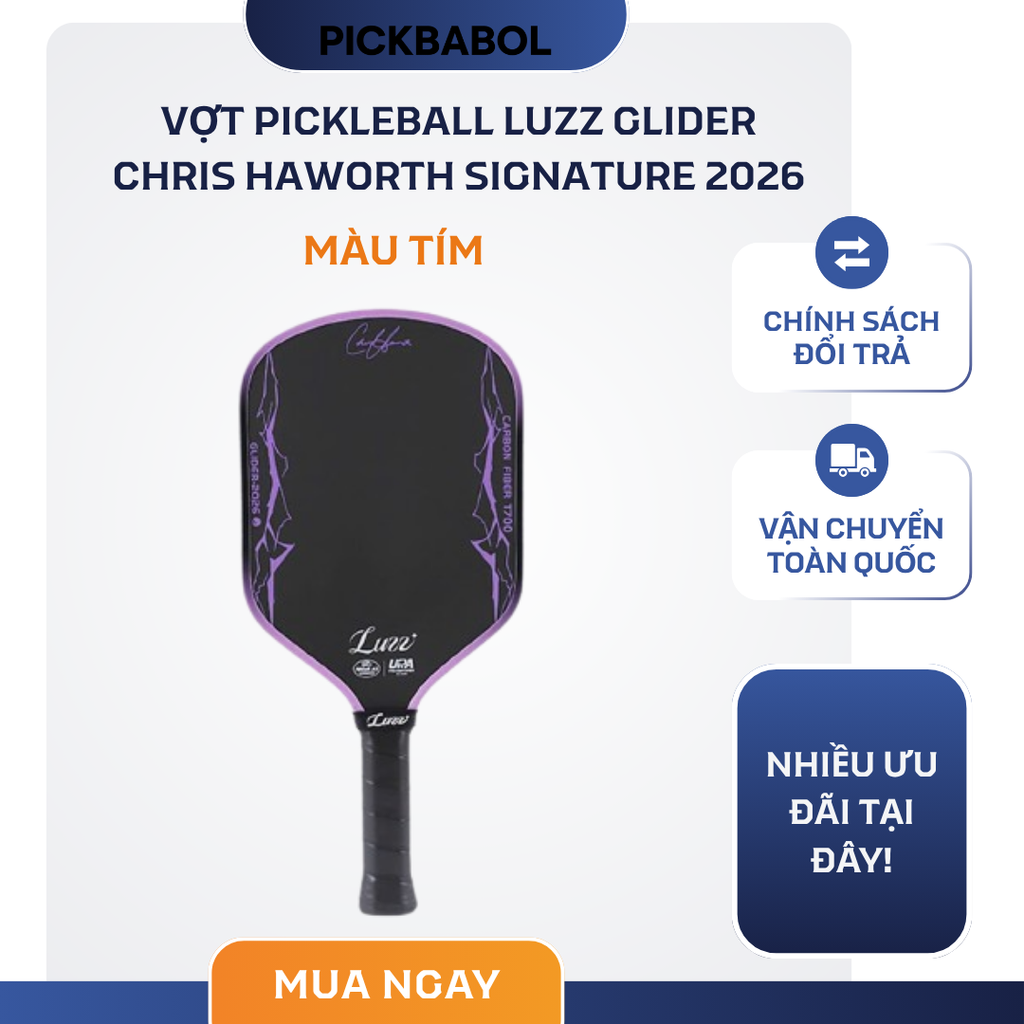  Vợt Pickleball Luzz Glider Chris Haworth Signature 2026 