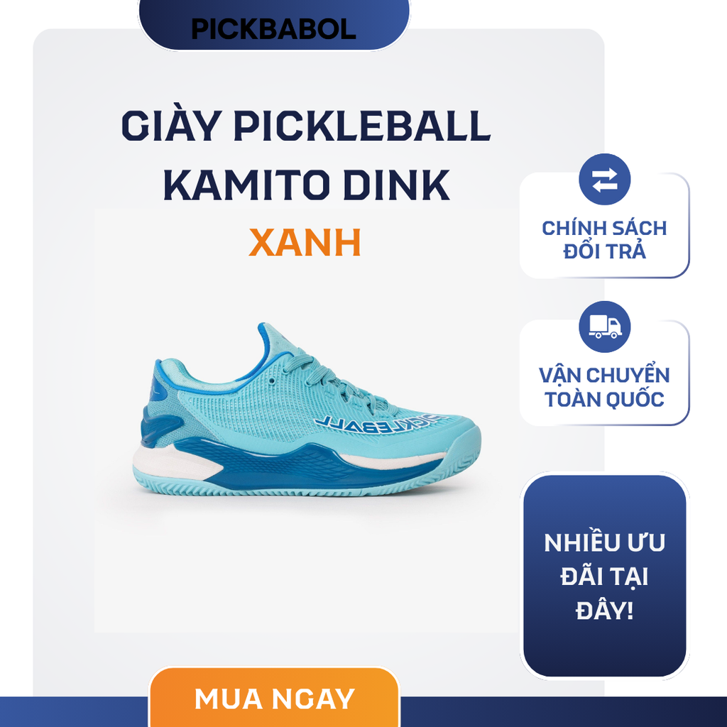  GIày Pickleball Kamito Dink-Xanh ngọc 
