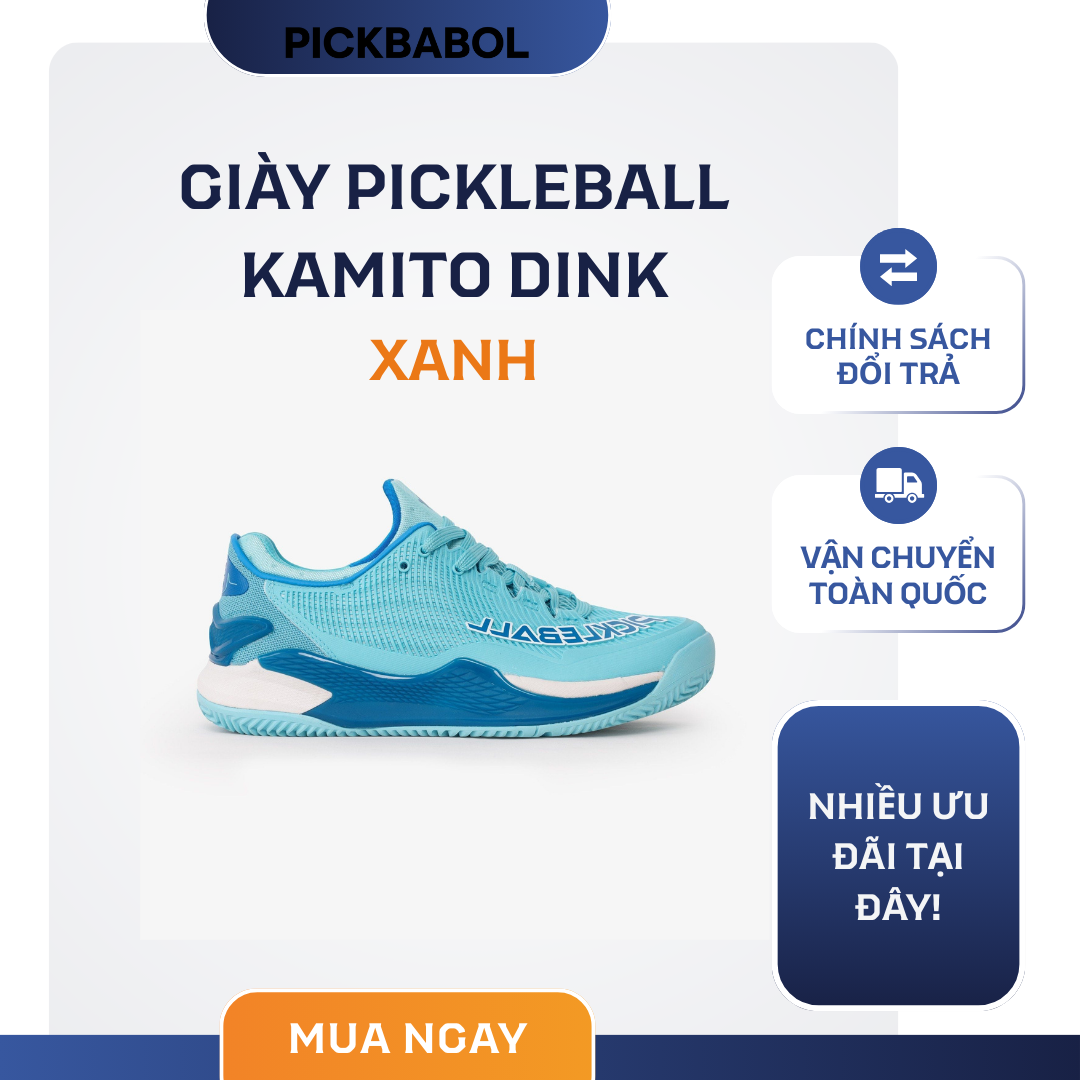  GIày Pickleball Kamito Dink-Xanh ngọc 