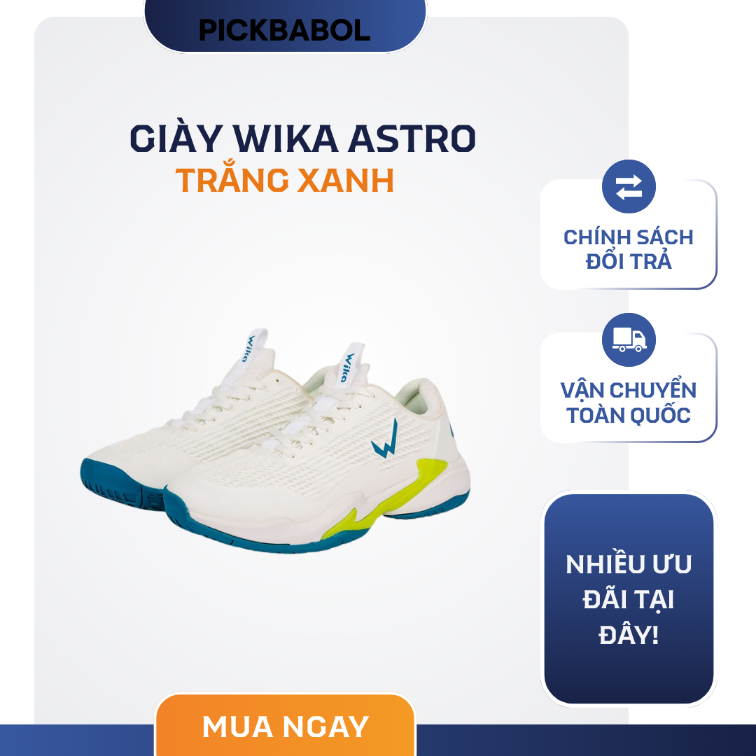 Giày Wika Astro - Trắng xanh 