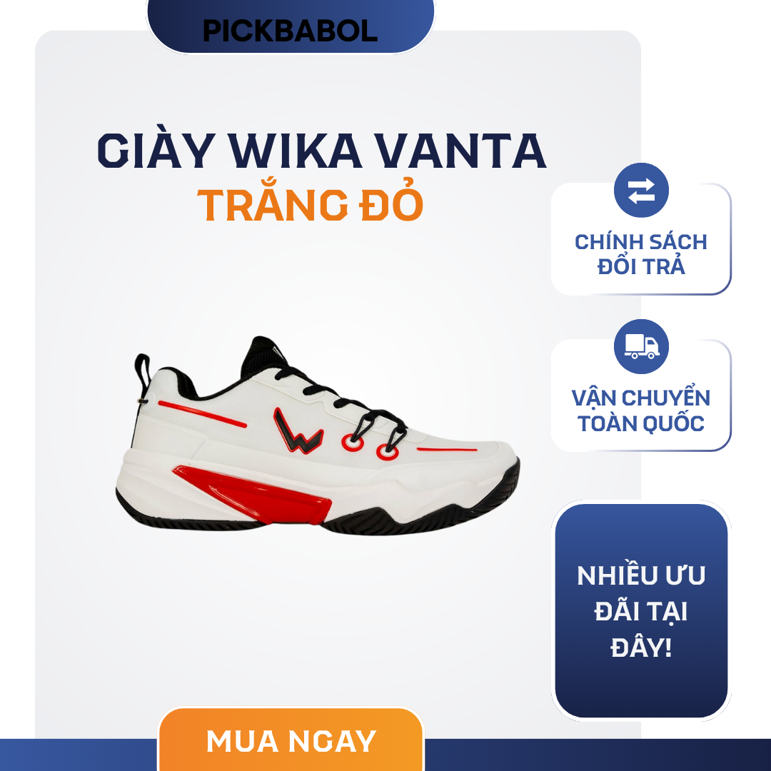  Giày Wika Vanta - Trắng đỏ 