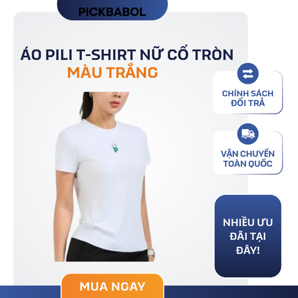  Áo Pili T-shirt Nữ Cổ Tròn - Trắng 
