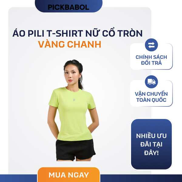  Áo Pili T-shirt Nữ Cổ Tròn - Vàng chanh 