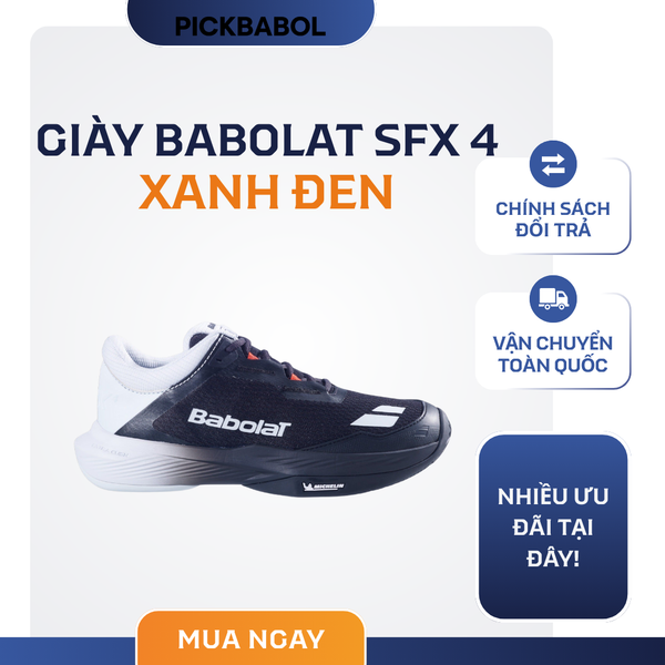  Giày Babolat SFX 4 - Đen Xanh 