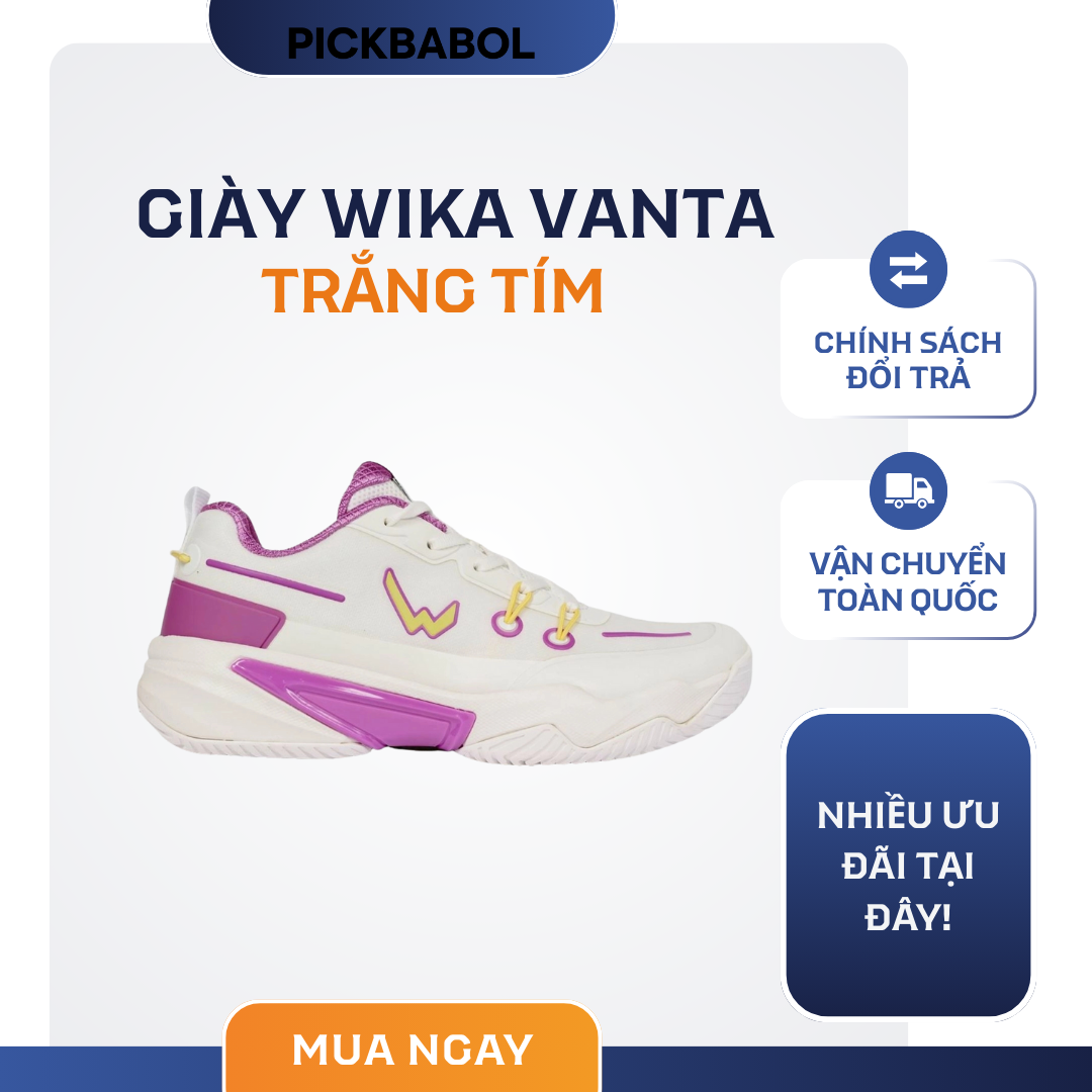  Giày Wika Vanta - Trắng tím 