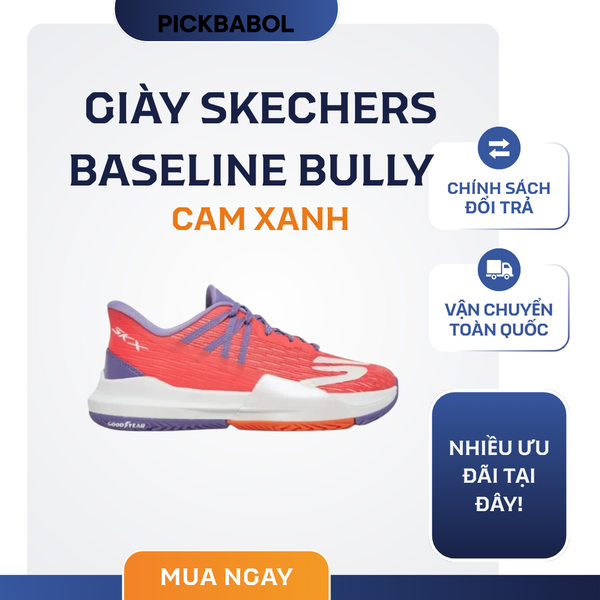  Giày Skechers Baseline Bully Cam Xanh 