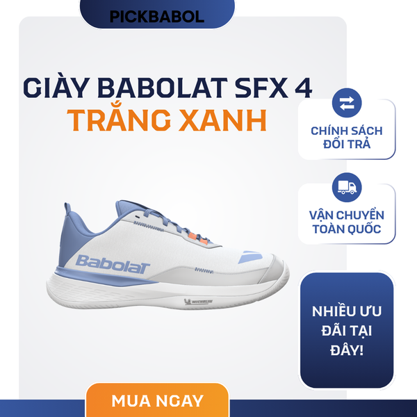  Giày Babolat SFX EVO Trắng Xanh 