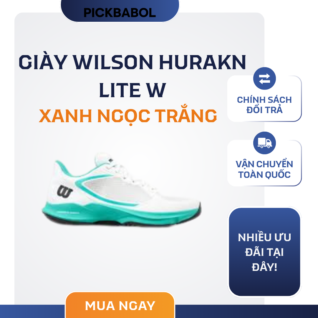  Giày Wilson Hurakn Lite W - Xanh ngọc trắng 