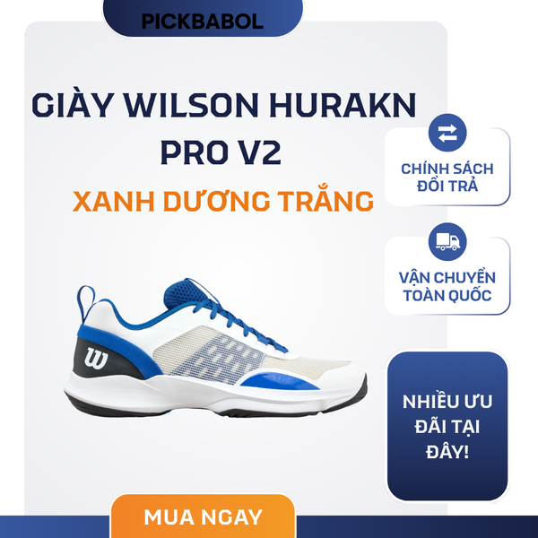  Giày Wilson Hurakn Pro V2 - Xanh dương trắng 