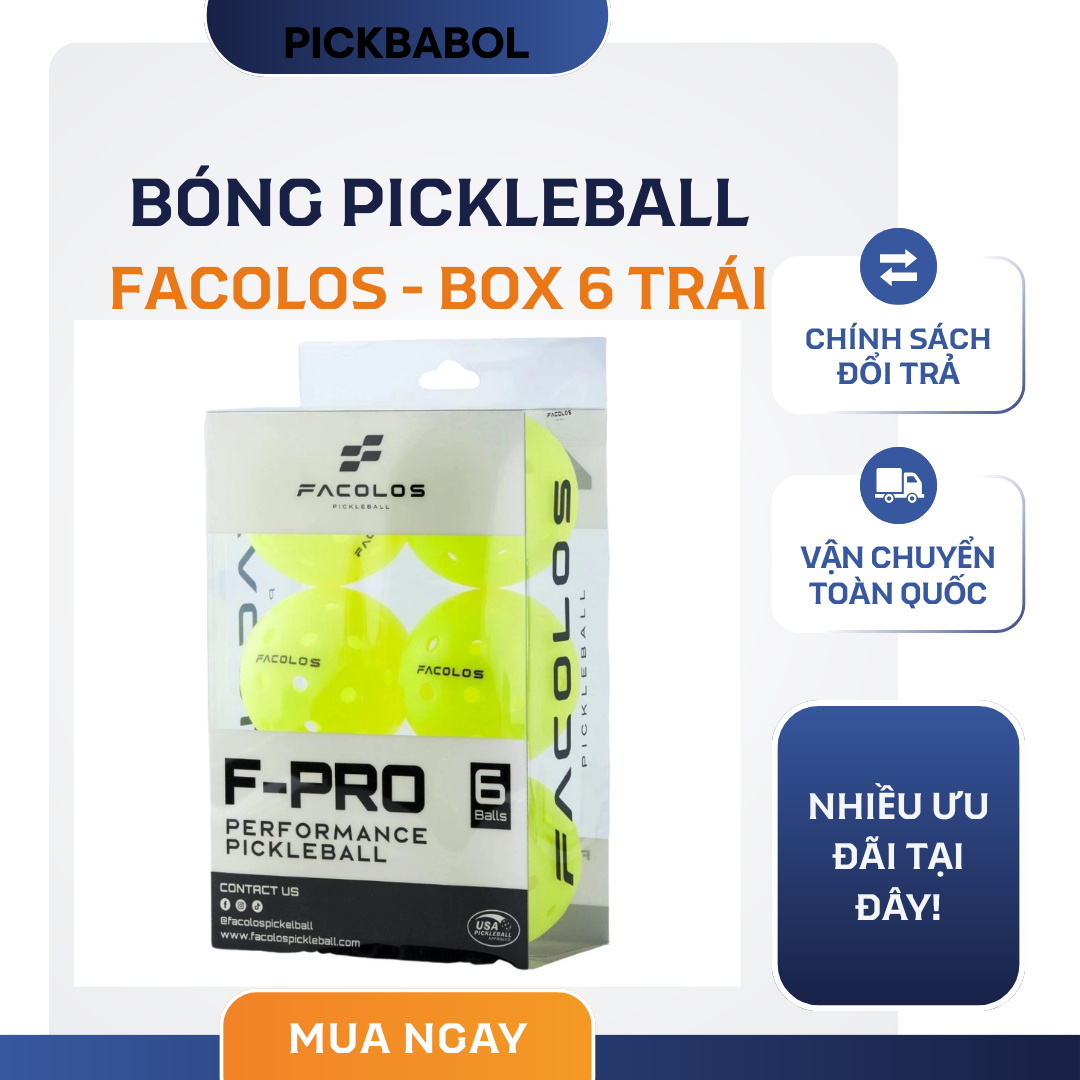  Bóng Pickleball Facolos - Box 6 trái 