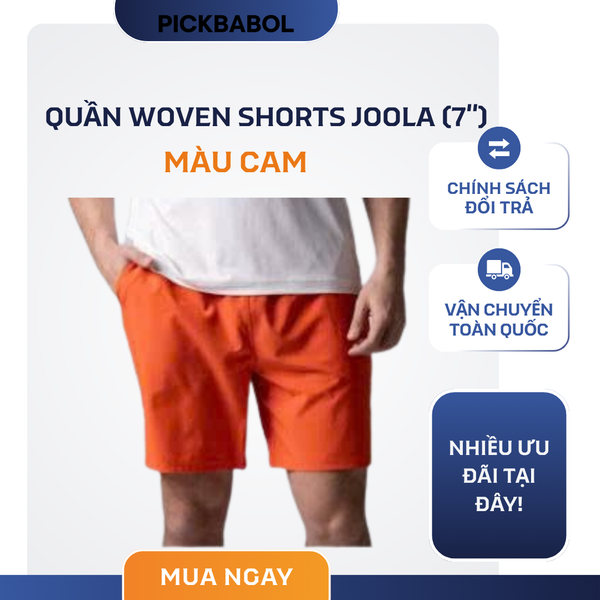  Quần Woven Shorts Joola (7'') - Cam 