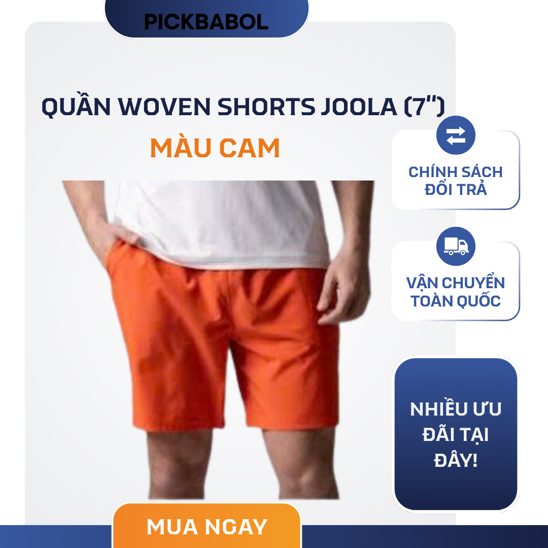  Quần Woven Shorts Joola (7'') - Cam 