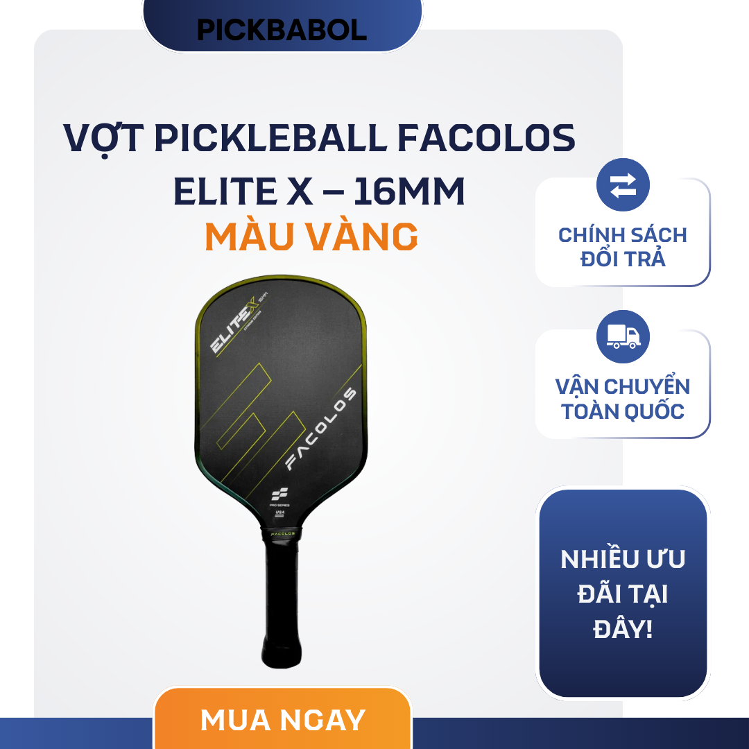  Vợt Pickleball FACOLOS ELITE X – 16MM 