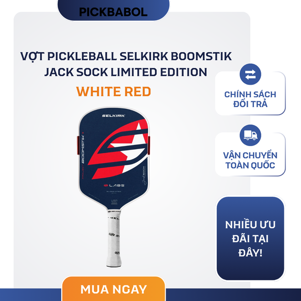  Vợt Pickleball Selkirk Boomstik Jack Sock Limited Edition ‘White Red’ 