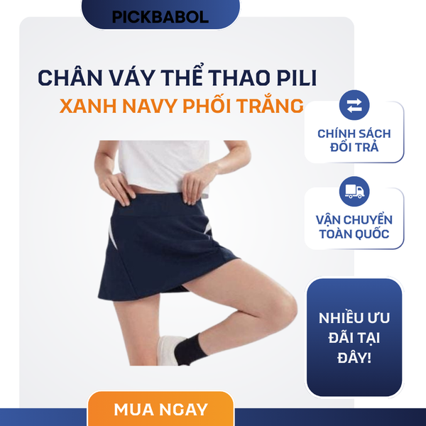 Chân Váy Thể Thao PILI - Xanh Navy phối trắng 