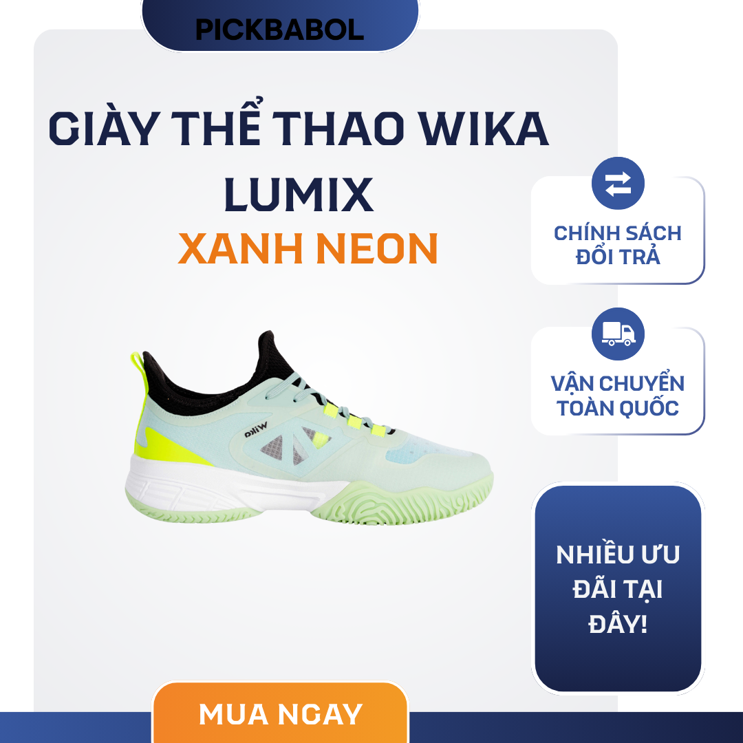  Giày thể thao Wika Lumix - Xanh neon 