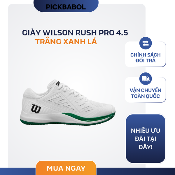  Giày Wilson Rush Pro 4.5 Trắng Xanh Lá 