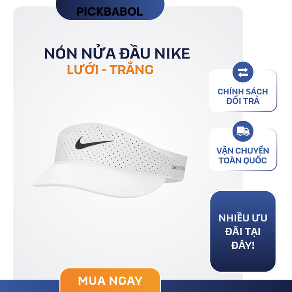  Nón nửa đầu Nike - Trắng lưới 