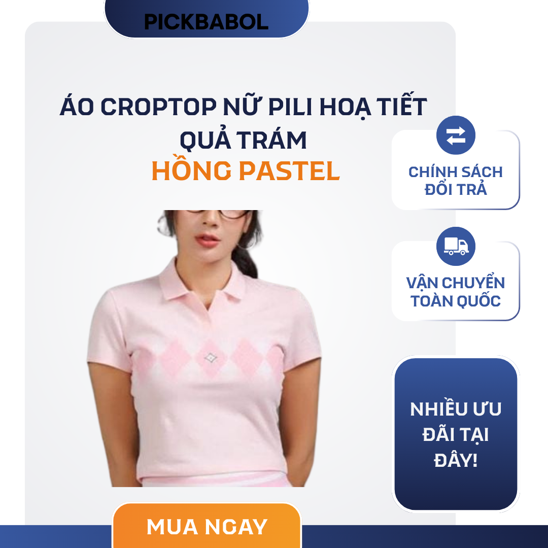  Áo Croptop Nữ PILI Hoạ Tiết Quả Trám - Hồng Pastel 
