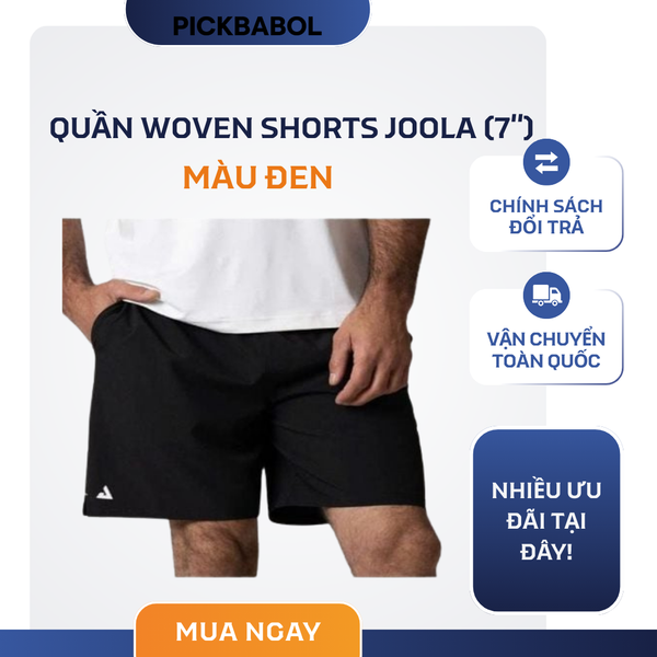  Quần Woven Shorts Joola (7'') - Đen 