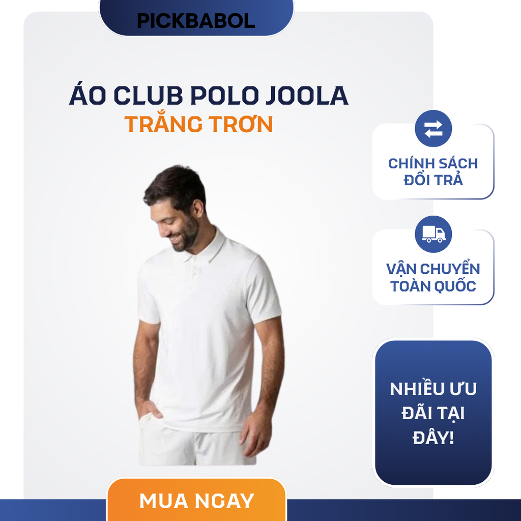  Áo Club Polo Joola - Trắng 