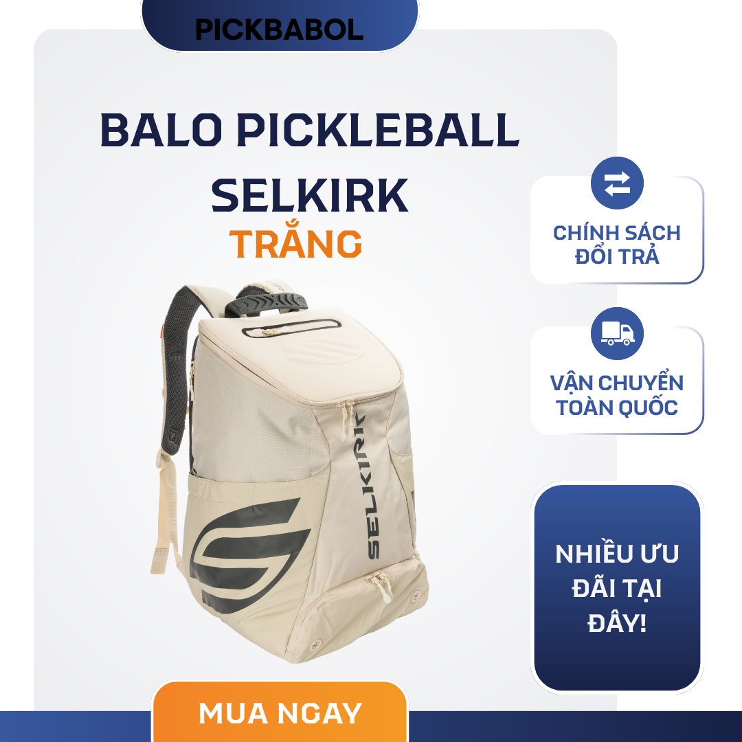  Balo Pickleball Selkirk - Trắng 