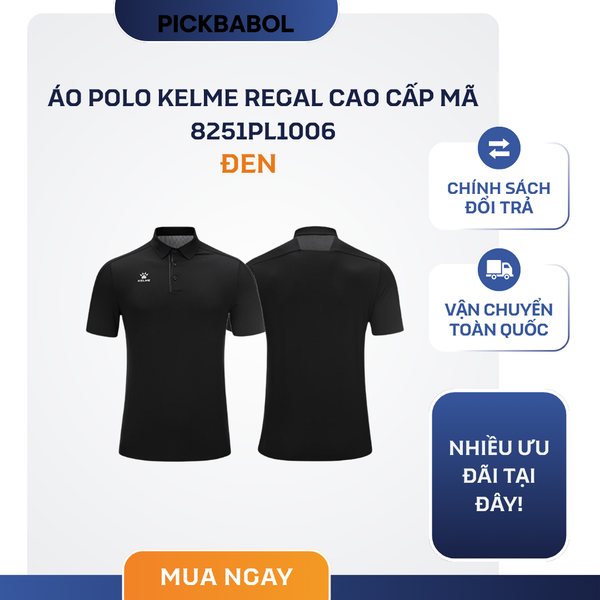  Áo Polo Kelme Regal Cao Cấp Mã 8251PL1006 - Đen 