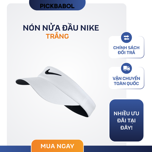  Nón nửa đầu Nike - Trắng 