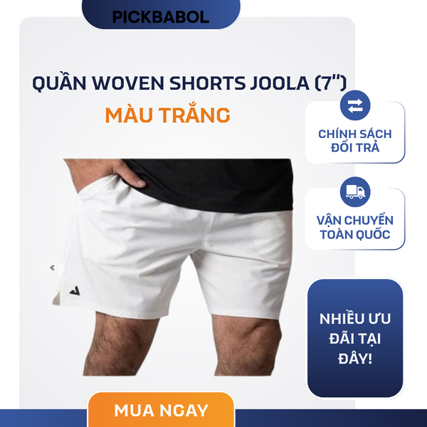  Quần Woven Shorts Joola (7'') - Trắng 