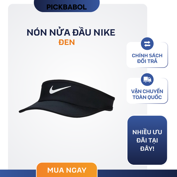  Nón nửa đầu Nike - Đen 