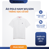  Áo Polo Nam Wilson - Trắng sọc cổ đỏ 