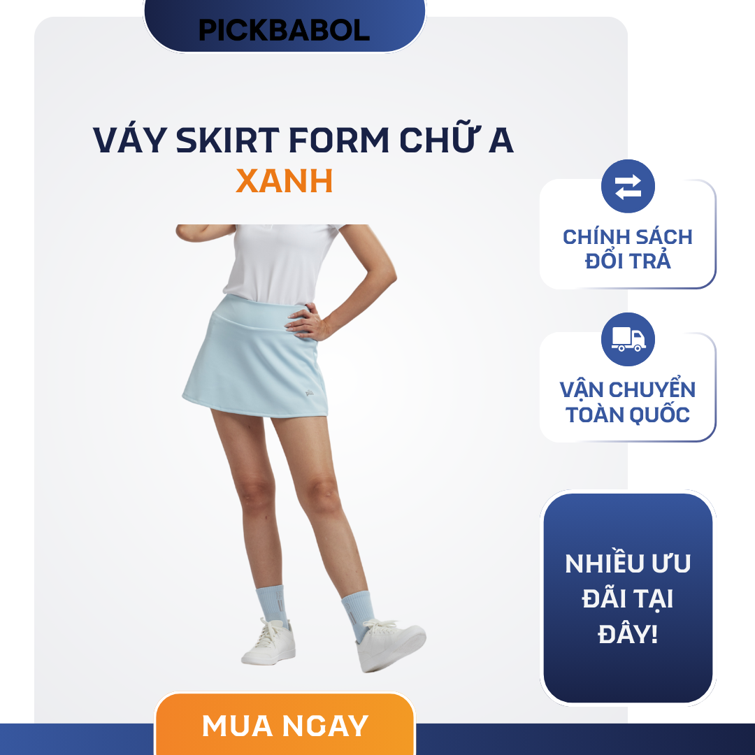  Váy Skirt Form chữ A - Xanh 