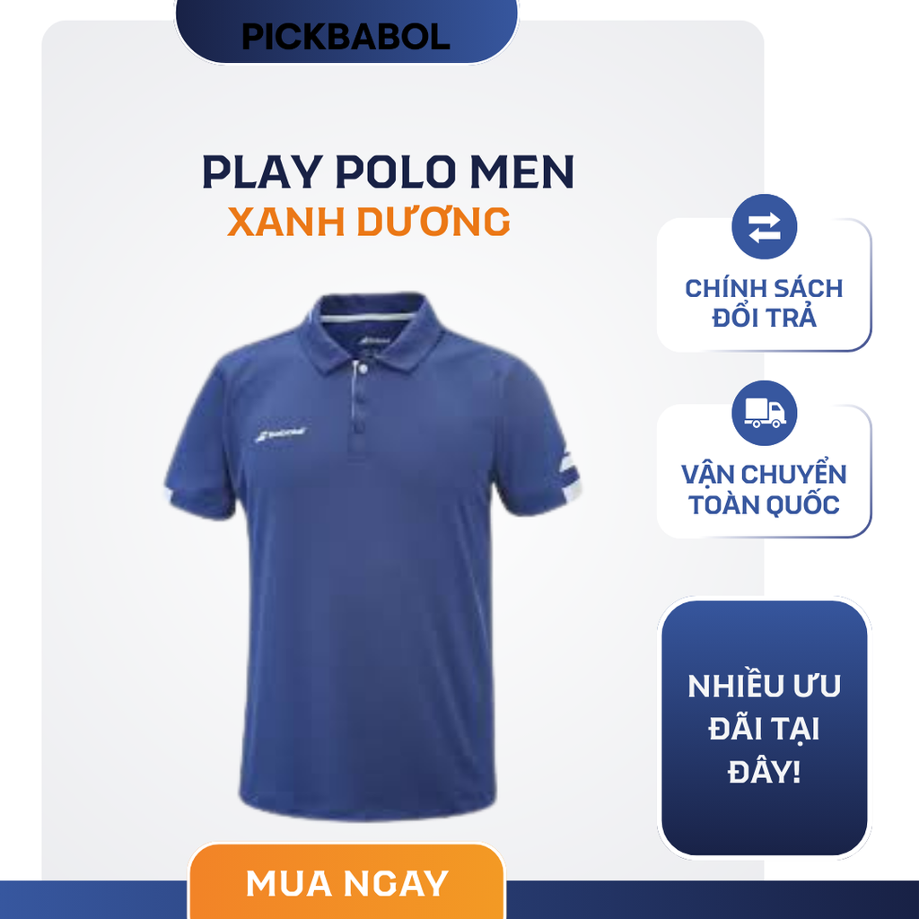  Áo Babolat Play Polo Men - Xanh dương 