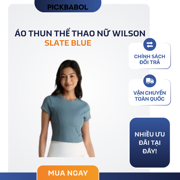  Áo Thun Thể Thao Nữ Wilson - Slate Blue 