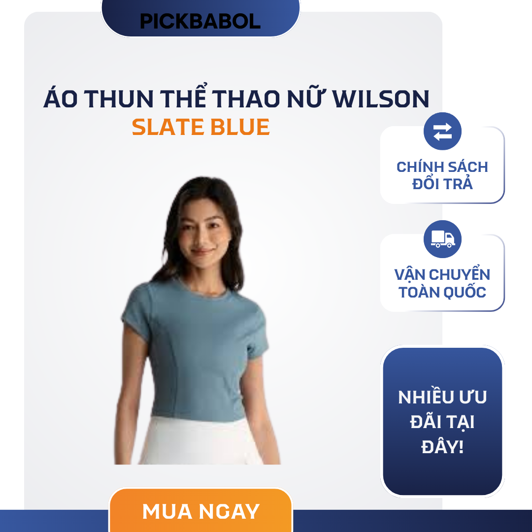  Áo Thun Thể Thao Nữ Wilson - Slate Blue 