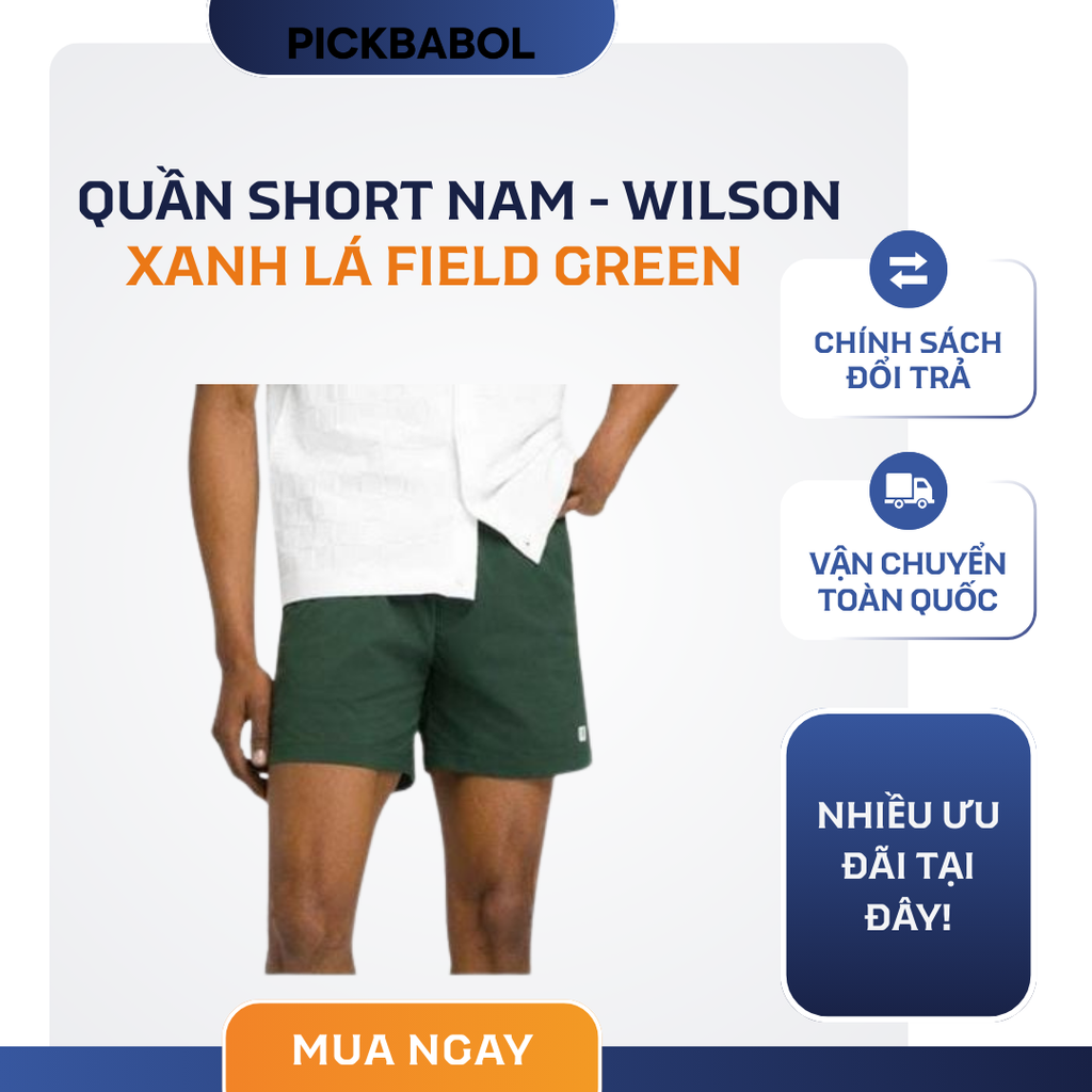  Quần short nam Wilson - xanh lá field green 