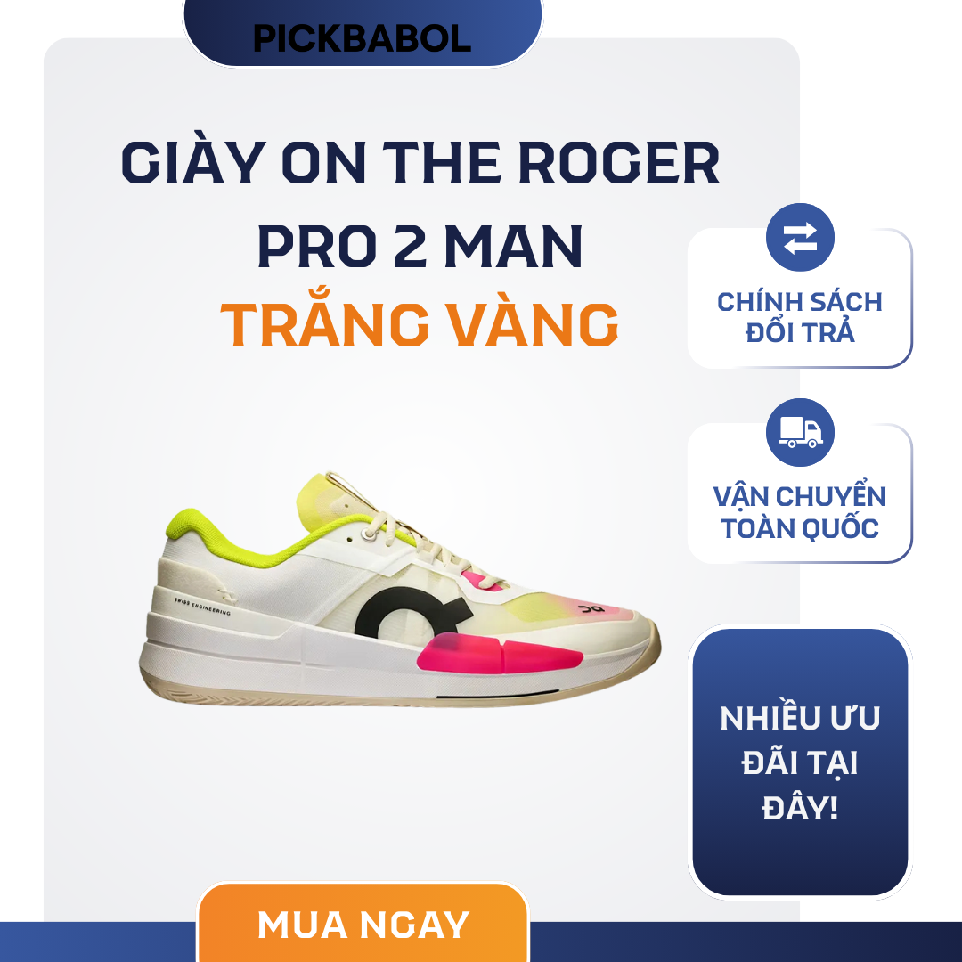  Giày ON The Roger Pro 2 Man - Màu trắng vàng 