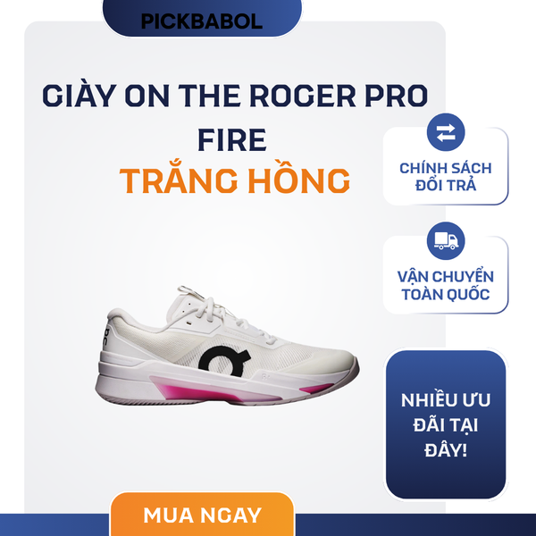  Giày ON The Roger Pro Fire - Trắng Hồng 
