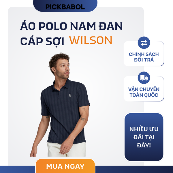  Áo Polo Nam đan cáp sợi - Wilson 