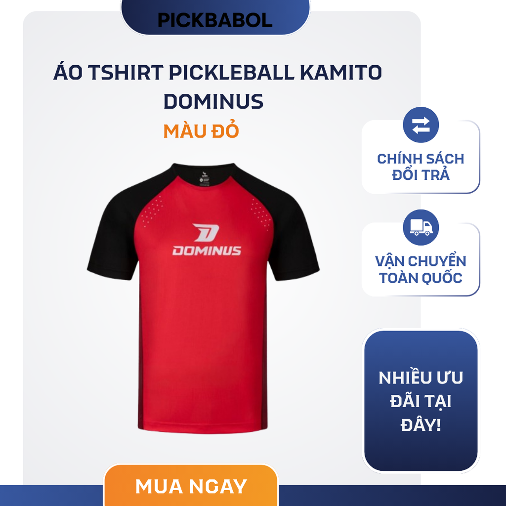  Áo Tshirt Pickleball Kamito Dominus Đỏ 