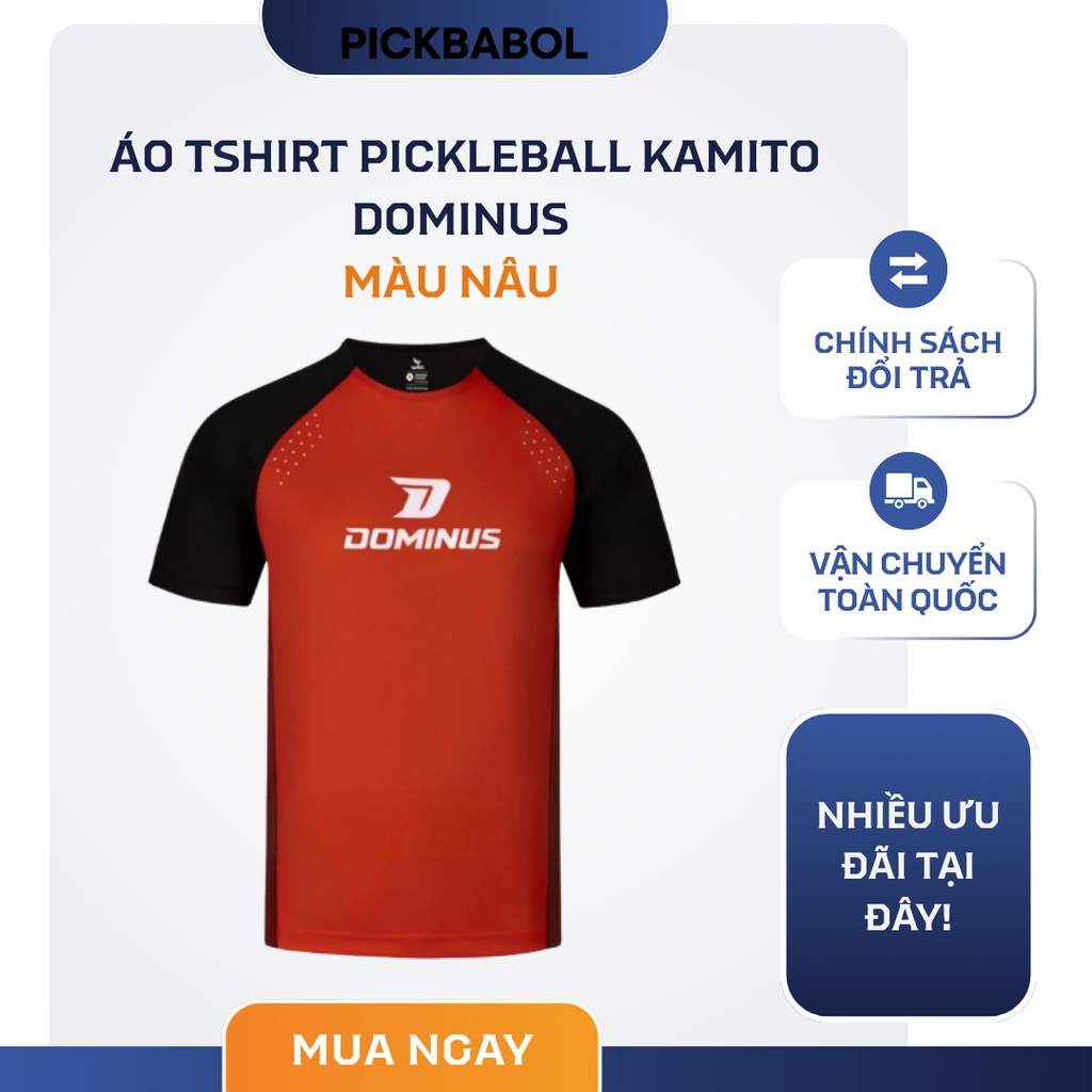  Áo Tshirt Pickleball Kamito Dominus Nâu 