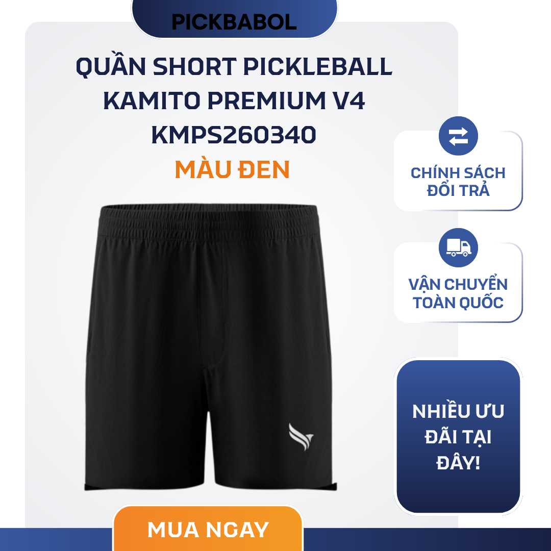  Quần Short Pickleball Kamito Premium V4 KMPS260340 