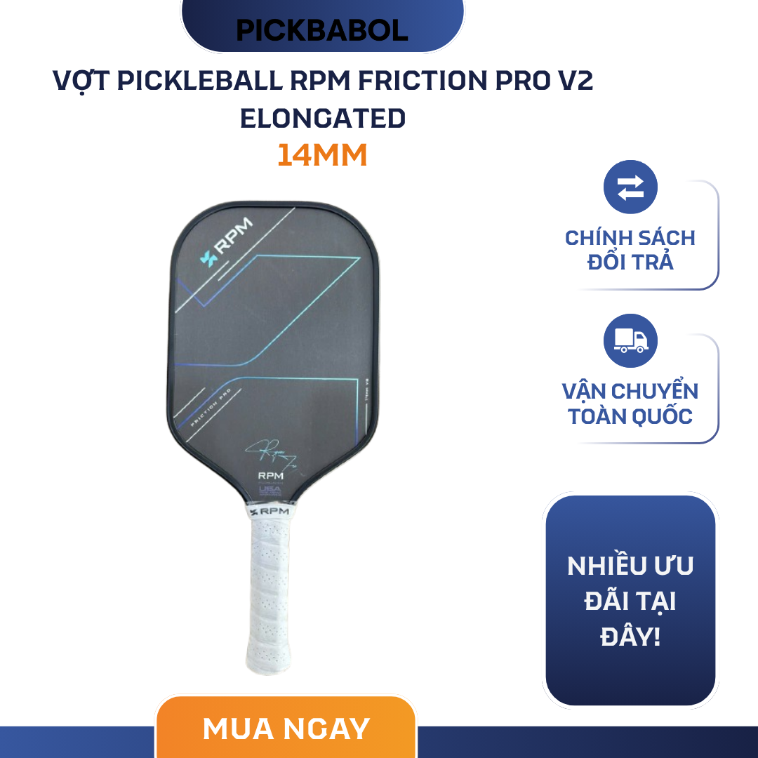  Vợt Pickleball RPM Friction Pro V2 Elongated 