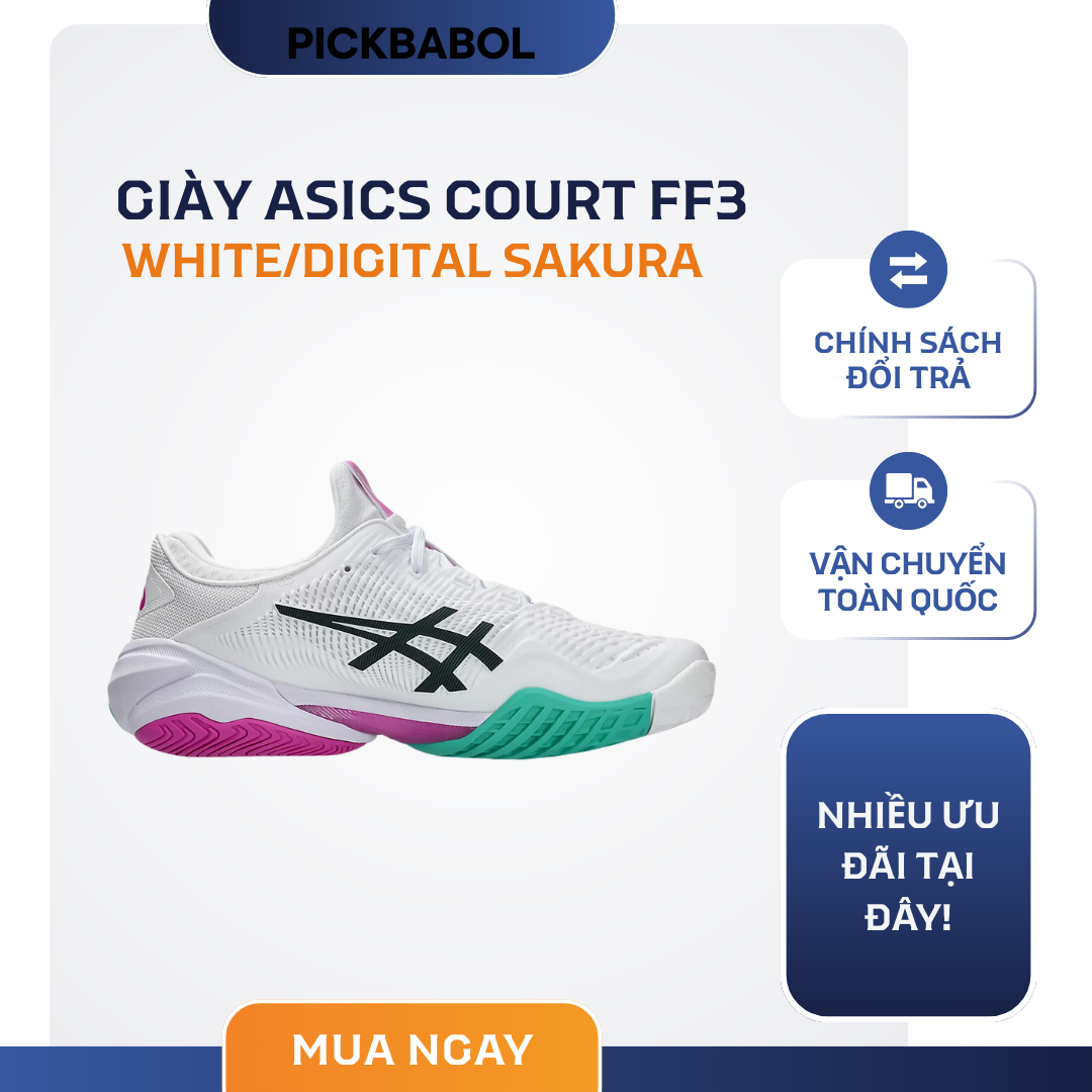  Giày Asics Court FF3 WHITE/DIGITAL SAKURA 