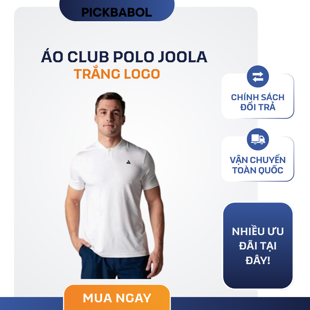  Áo Court Polo Joola - Trắng 