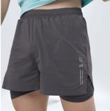  Quần Short Nam Trên Gối Running 2 Lớp - Xám đậm 