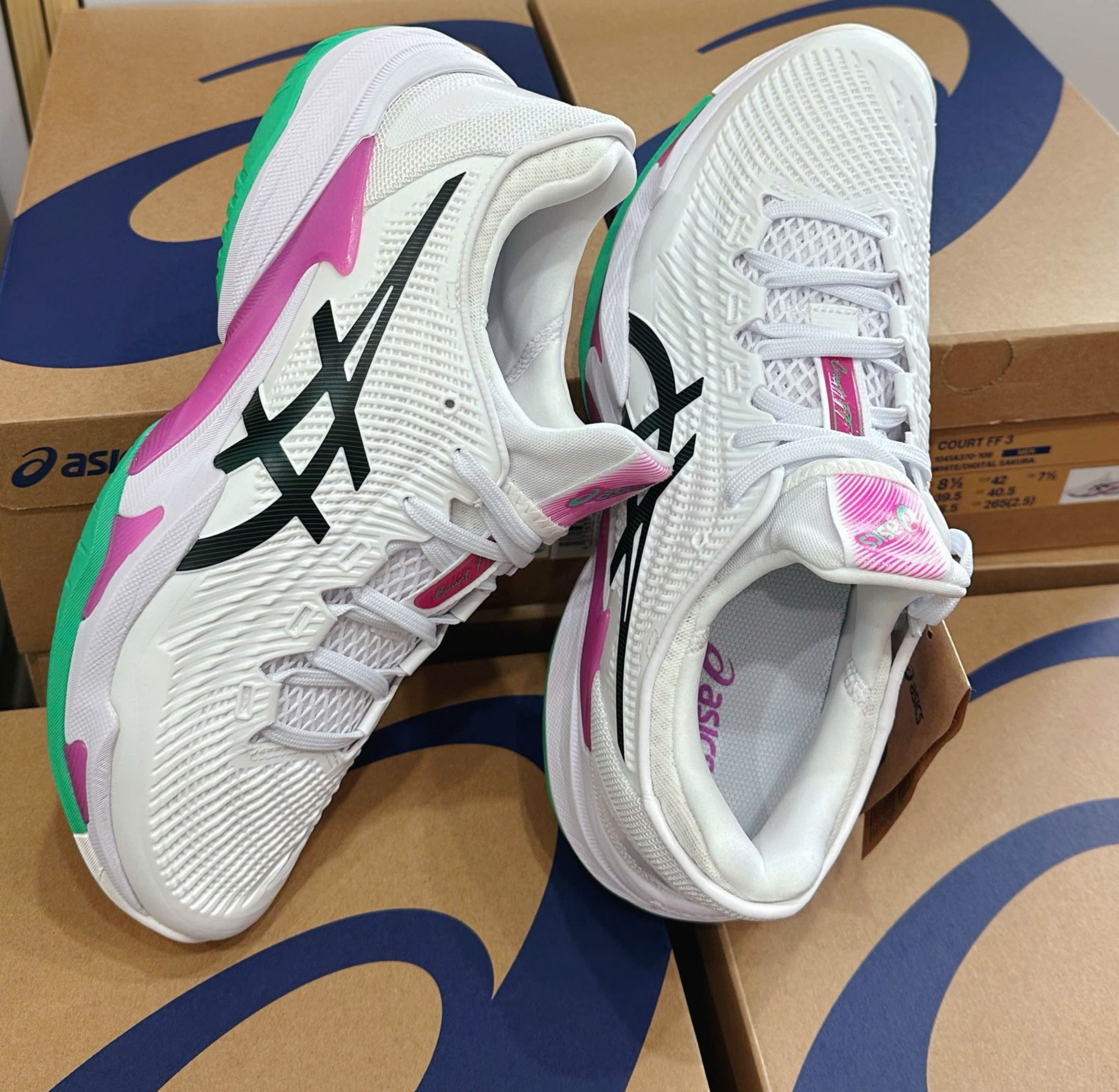  Giày Asics Court FF3 WHITE/DIGITAL SAKURA 
