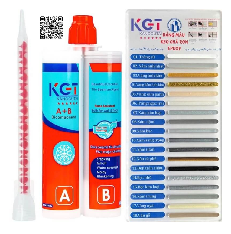  Keo chà ron Epoxy AB KGT - Keo Chít Mạch Epoxy 2 thành phần 