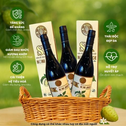 [COMBO 10 CHAI] Nước Cốt Nhàu Nguyên Chất SK NONI 750 ml TĂNG ĐỀ KHÁNG, GIẢM ĐAU NHỨC, HỖ TRỢ ĐẸP DA